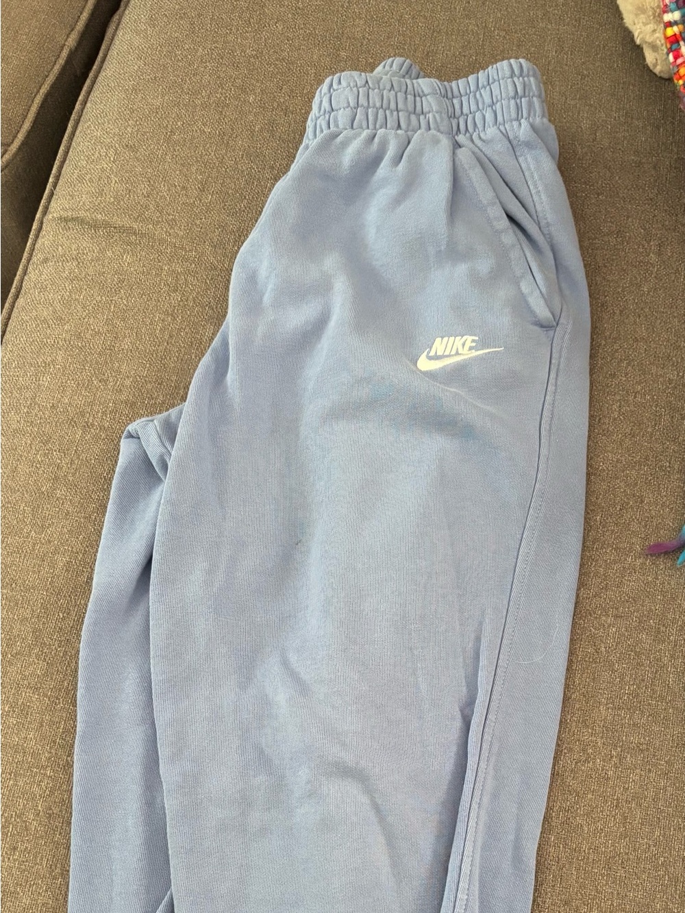 Nike Kids Light Blue Joggers with White Swoosh Accent
